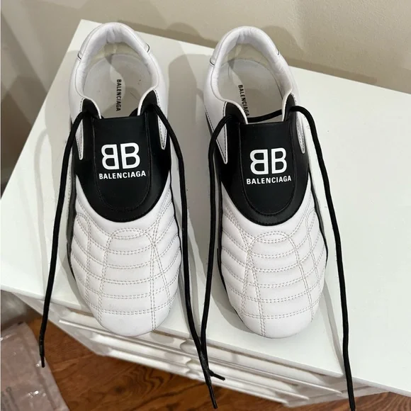 Balenciaga Black and White Athletic Shoes with Quilted Design Balenciaga Men main image 3